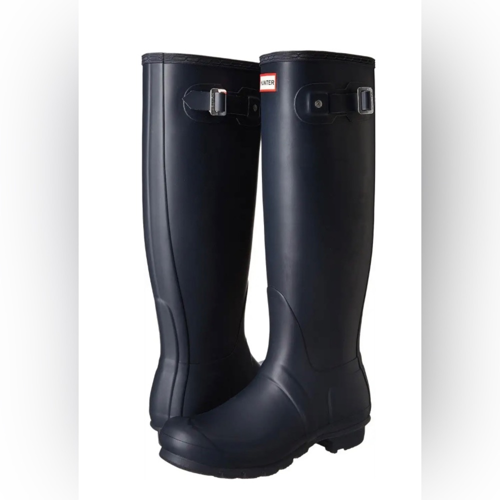 Navy hunter rain boots original tall
